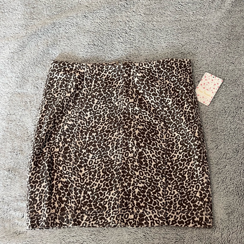 Free people leopard print skirt